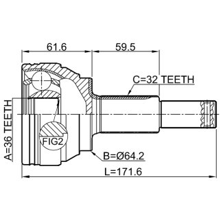 ШРУС наружный задний (компл) FEBEST 0210-Y51R фото 2