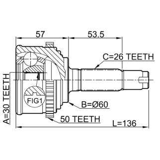 0310-CF4A50_ШРУС наружный к-кт! ABS Honda Accord 98-02 фото 2