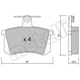 Колодки тормозные задние дисковые к-кт metelli 22-0048-0 фото