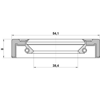 Сальник ступичный задний 38.4X54.1X8X8 фото 2