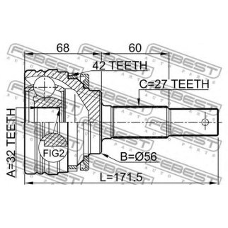 ШРУС НАРУЖНЫЙ32X56X27 (FEBEST) фото