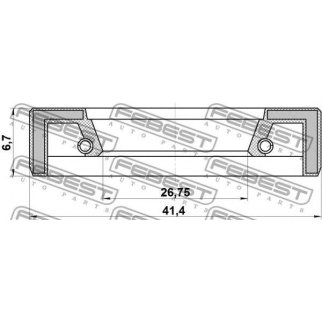 95FAY-28410707X_сальник механизма рулевого! 28x41.5x6.7  Toyota Camry/Corolla фото