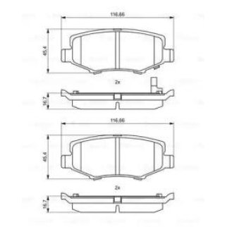 Колодки тормозные DODGE Caravan задние (4шт.) BOSCH фото