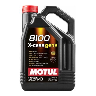 Масло моторное 5W40 MOTUL 4л синтетика 8100 X-cess gen2 A3/B4 BMW LL-01 фото