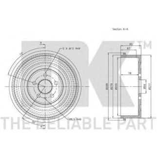 Барабан тормозной задний (255x67mm) / CITROEN Jumpy,FIAT Scudo,PEUGEOT 806,Expert 94~06 фото