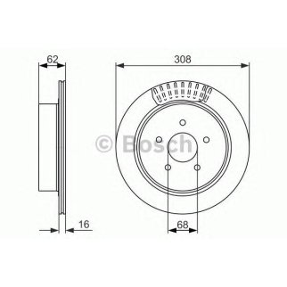 Диск тормозной задний BOSCH 0 986 479 606 фото