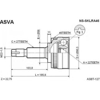 ШРУС наружный 22x56x27 фото