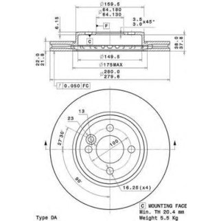 Диск тормозной brembo 09.A761.11 фото
