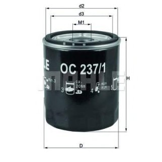 Фильтр масляный MAHLE OC 2371 фото