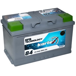 Аккумуляторная батарея KORTEX EFB 6СТ 84 обр. 315х175х190 Турция фото