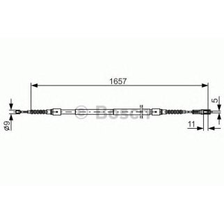 Трос стояночного тормоза левый BOSCH 1 987 477 881 фото