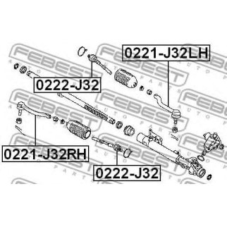 0221-J32RH_наконечник рулевой правый! Nissan Teana/Altima/Maxima 08> фото