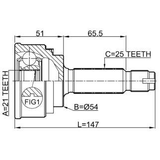 ШРУС НАРУЖНЫЙ21X54X25 (FEBEST) фото 2