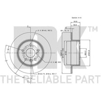 Диск тормозной задний с антикорозийным покрытием (288x10mm) / LEXUS ES,TOYOTA Camry 91~ фото
