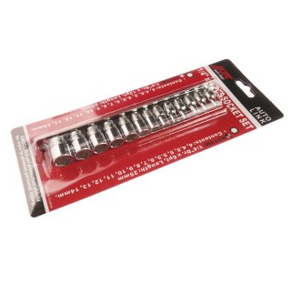 Набор головок торцевых 6-гранных 1/4" 4-14мм, длина 25мм 13шт JTC фото 1