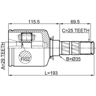 ШРУС внутренний SUBARU LEGACY B12 1998-2003 0811-S11MT фото 2