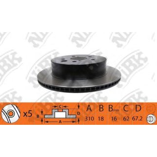 Диск тормозной задний NiBK RN1439 фото