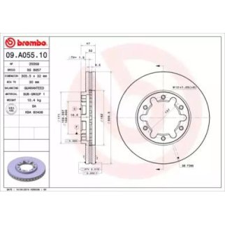 Диск тормозной brembo 09.A055.10 фото