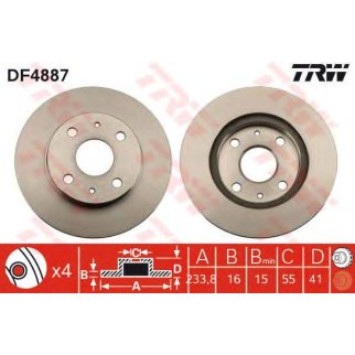Диск тормозной TRW DF4887 фото