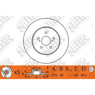 Диск тормозной задний NiBK RN1219 фото