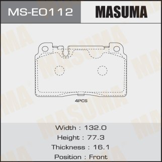 Колодки тормозные передние к-кт Masuma MS-E0112 фото