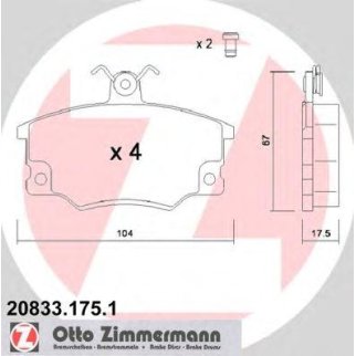 Колодки тормозные к-кт Zimmermann 20833.175.1 фото