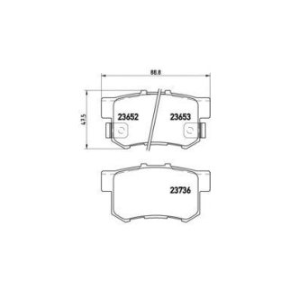 Колодки тормозные задние дисковые к-кт Brembo P 28 039 фото