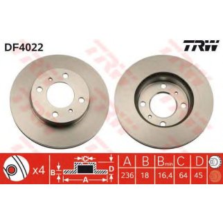 Диск тормозной TRW DF4022 фото