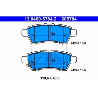 Колодки тормозные задние дисковые к-кт ATE 13.0460-5784.2 фото