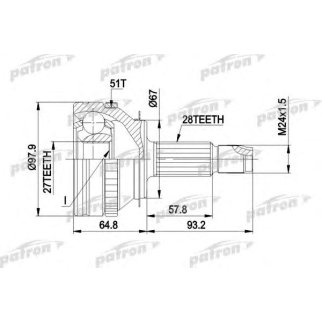 Шрус привода PATRON PCV1371 фото