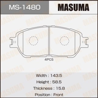 Колодки тормозные передние к-кт Masuma MS-1480 фото