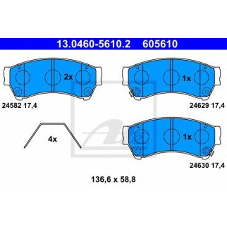 Колодки тормозные передние к-кт ATE 13.0460-5610.2 фото