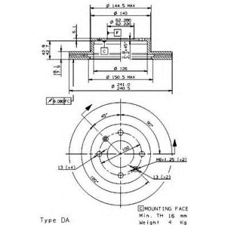 Диск тормозной brembo 09.9503.10 фото