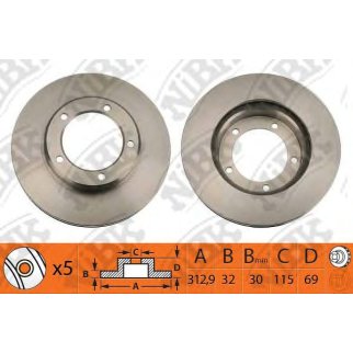 Диск тормозной передний вентилируемый NiBK RN1224 фото