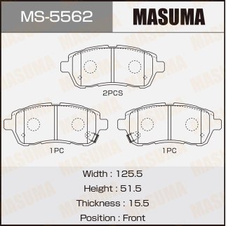 Колодки тормозные передние к-кт Masuma MS-5562 фото