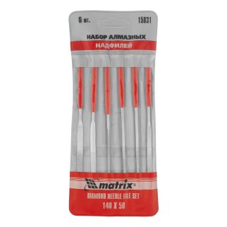 Набор надфилей алмазных 140х50х3 6шт MATRIX фото 6