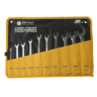 Набор ключей рожковых 10пр 6-24мм планшет PRO ЭВРИКА фото 1
