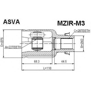 ШРУС внутренний ASVA MZIR-M3 фото