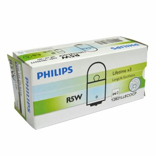 Лампа 12V R5W 5W PHILIPS Longer Live 1 шт. картон 12821LLECOCP фото