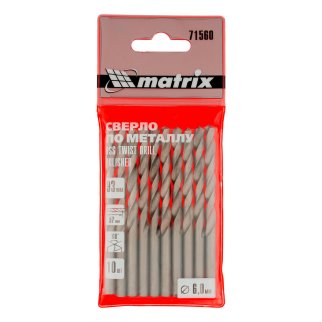 Сверло по металлу, 6, 0 мм, полированное, HSS, 10 шт. цилиндрический хвостовик MATRIX 71560 фото 4