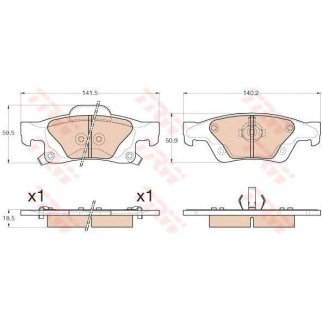 Колодки тормозные задние дисковые к-кт TRW GDB4448 фото