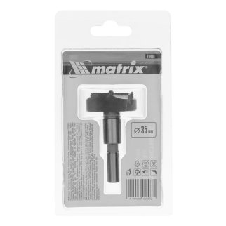 Сверло Форстнера по дереву 35мм твердоспл. пластины, цилиндрический хвостовик MATRIX фото 1