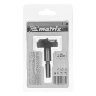 Сверло Форстнера по дереву 35мм твердоспл. пластины, цилиндрический хвостовик MATRIX фото 1