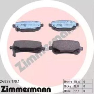 Колодки тормозные к-кт Zimmermann 24822.170.1 фото