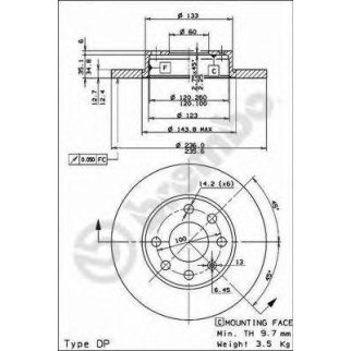 Диск тормозной brembo 08.4475.10 фото