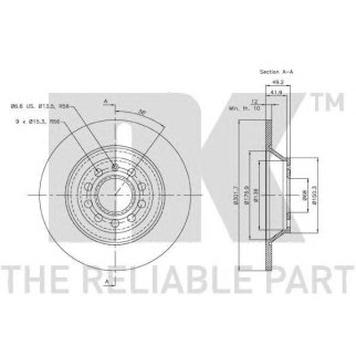 Диск тормозной задний NK 3147109 фото