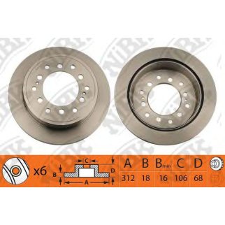 Диск тормозной задний NiBK RN1216 фото