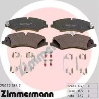 Колодки тормозные передние к-кт Zimmermann 25022.185.2 фото