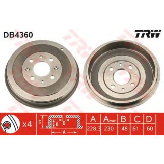 Барабан тормозной TRW DB4360 фото