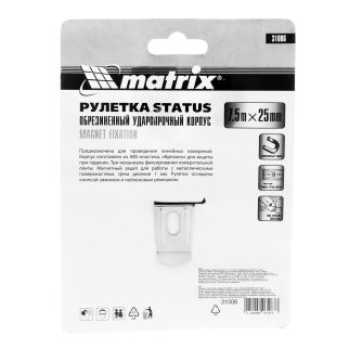 Рулетка 7,5м 25мм Status magnet 3 fixations MATRIX фото 8